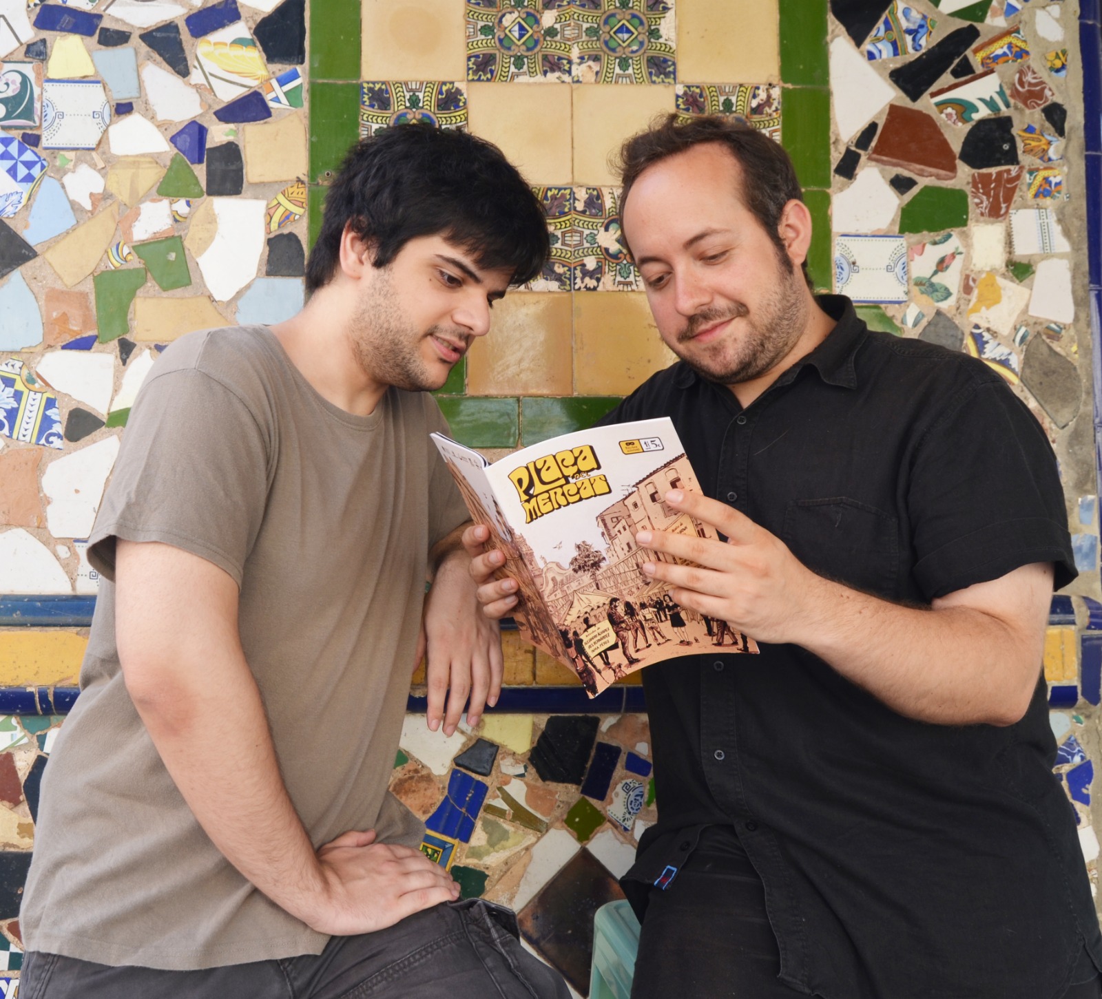 Vicente Perpiñá y Carlos Mercé, creadores de ‘Plaça del Mercat', una revista de historietas